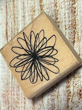 Scribble flower rubber stamp-Cardmaking scrapbooking